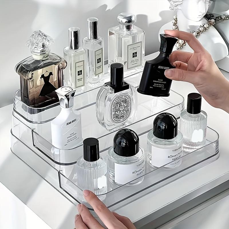 Perfume storage box-Cosmetic storage box, sturdy transparent rack, suitable for kitchen and bathroom countertop cabinet storage