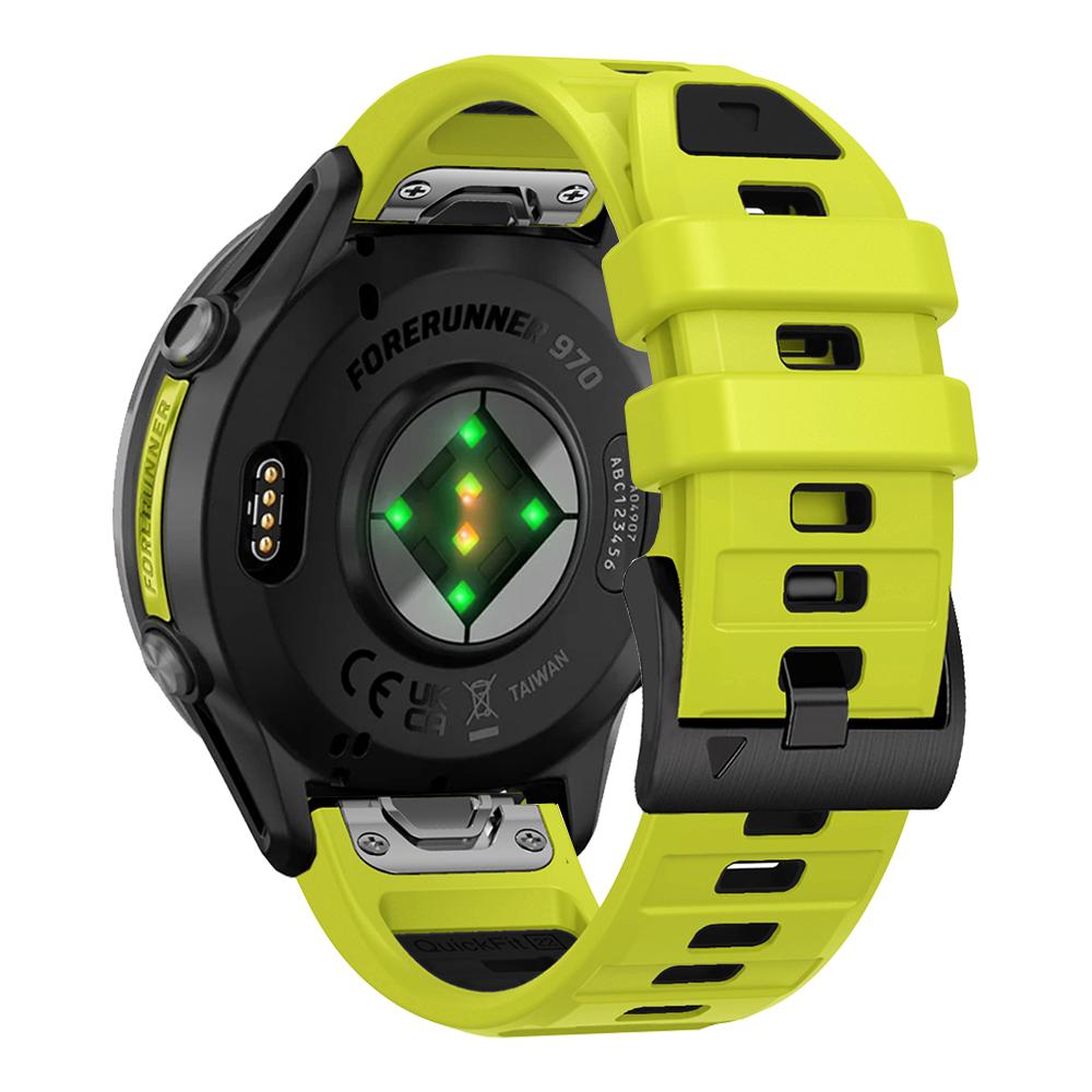 QuickFit 22mm Two-Tone Silicone Band For Garmin Forerunner 970 965 955 Solar 945 935 745 Descent G2 Fenix E Watch Strap Bracelet