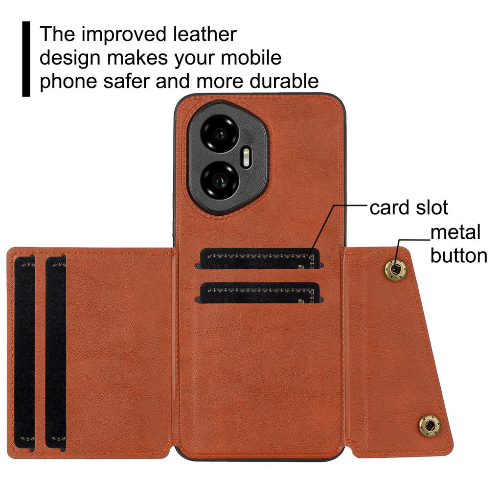 For Honor 300 Case with Card Slots Kickstand Leather+TPU Phone Cover