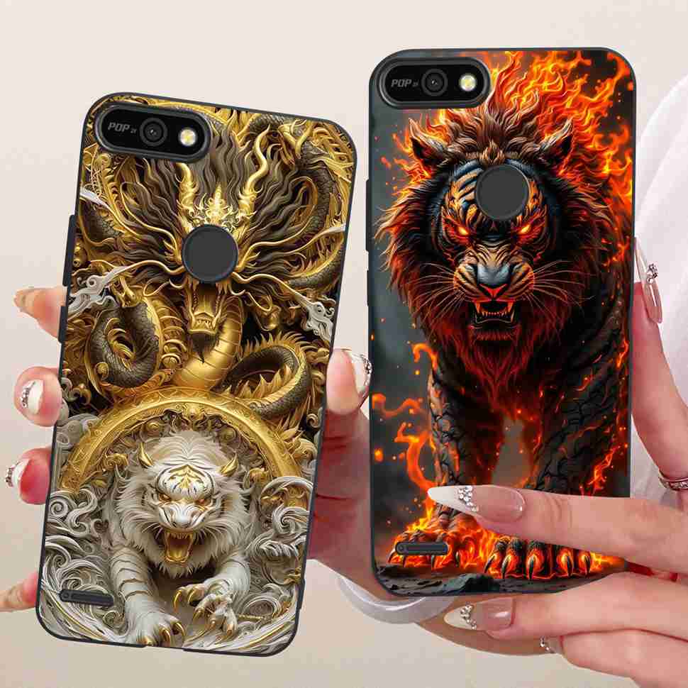 For Tecno Pop 2 F B1c Case Cartoon Lion Butterfly Silicone TPU Black Cover For Tecno Pop 2F POP 2F 5.45" Phone Cases Coque