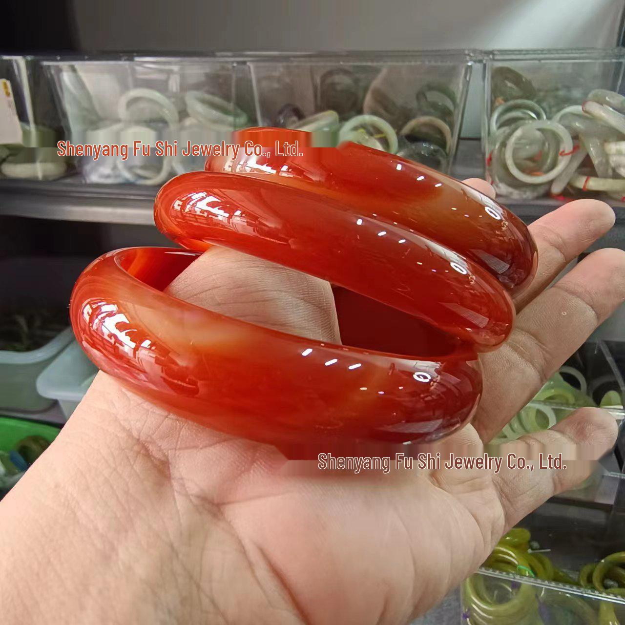 Women s Blood Red Natural Agate Chalcedony Round Bracelet Seven Generations Bond агата