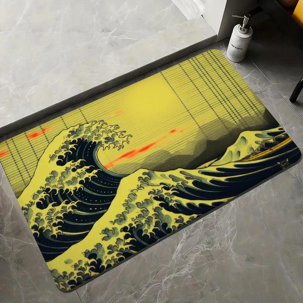 Japanese Style Mat Dirt Resistant Home Decorative Rug Indoor Outdoor Entrance Mat Foot Mats for Living Room Bedroom