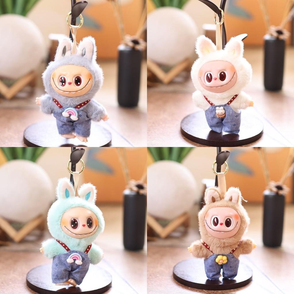 Labubu Plush Bunny Keychain With Overalls For Kids And Collectors