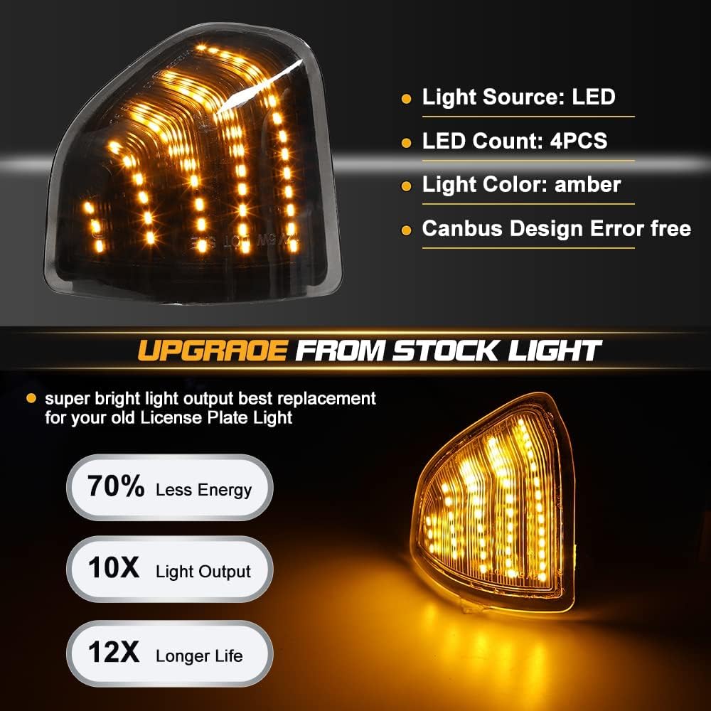 2PCS Dynamic Turn Signal Light Left and Right Sequential LED Side Mirror Lamps Smoke Cover Lens for 68302828AA 68302829AA Compatible with 2010-2018