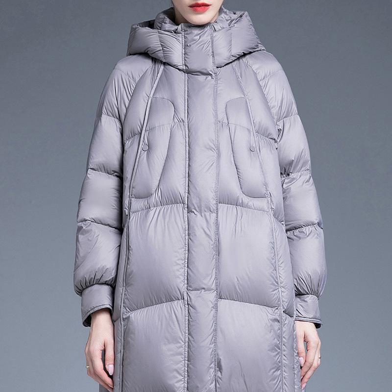 Damen 2025 Wintermode Mittellange Daunenjacke: Lockerer, hochwertiger, verdickter Mantel