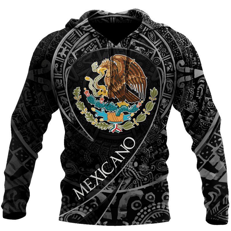 Mexiko Nationalwappen Flagge 3D-Druck Herbst Herren/Damen Hoodie Lässiger Oversized Pullover Beliebtes Sweatshirt Mode Herrenbekleidung