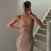 2026 European and American style autumn and winter new Spice Girl slim fashion trend hip wrap personalized design dress women