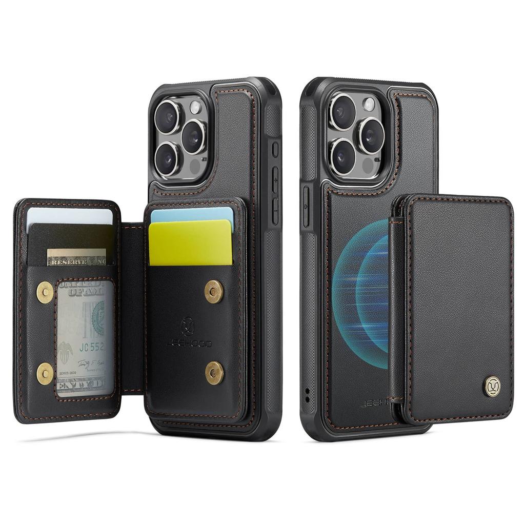 Magnetische 2-in-1 Abnehmbare für iPhone 15 14 13 12 11 Pro Max XS Max XR SE 7 8 Brieftaschenhülle mit Kartenhalter, RFID-blockierende Klapphülle