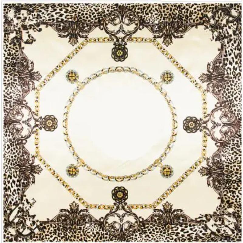 90x90cm Square Scarf Fashion Scarves For Women Leopard Printed Silk Scarf Female Shawl Bandana For Head Hijab Scarfs For Ladies