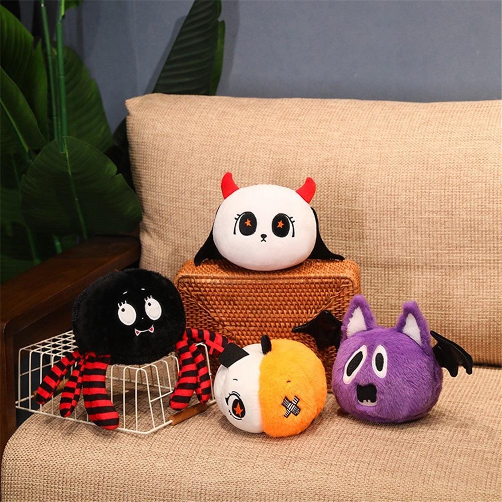 New Halloween Elf Round Bat Pumpkin Small Spider Suction Cup Hanging Ornament Plush Toy Doll