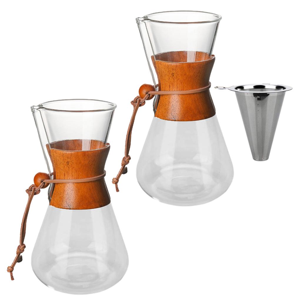 600ml / 20 oz Pour Over Coffee Maker Borosilicate Glass Carfae Manual Coffee Hand Dripper Clear