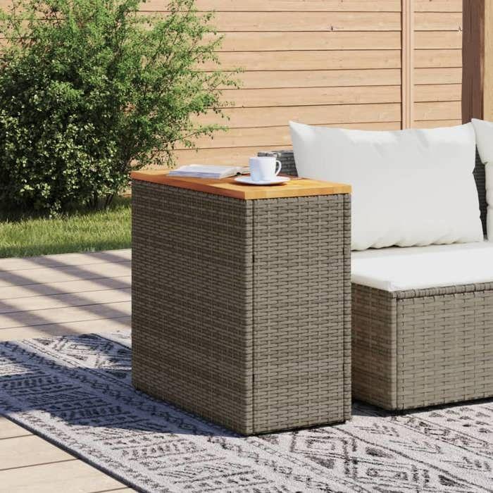 VidaXL Table d'appoint de jardin dessus en bois gris 58x27,5x55 cm 366134