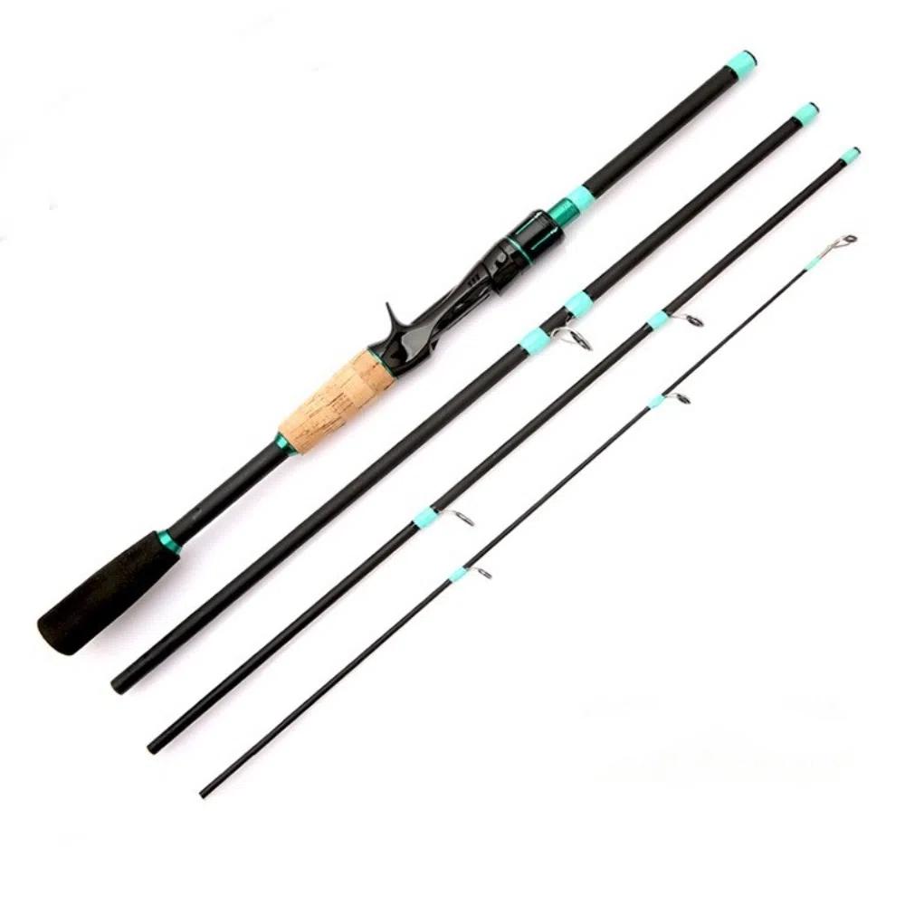 Durable 4 Sections Spinning Fishing Rod M Power Spinning Casting Fishing Rod Portable 1.65m/1.8m/2.1m Carbon Fiber Fishing Pole