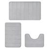Memory Foam Bathroom Rug Set 3 Piece, Non Slip Extra Soft Absorbent Bath Mats, Machine Washable & Dry Toilet Mat Sets For Bathroom Floor