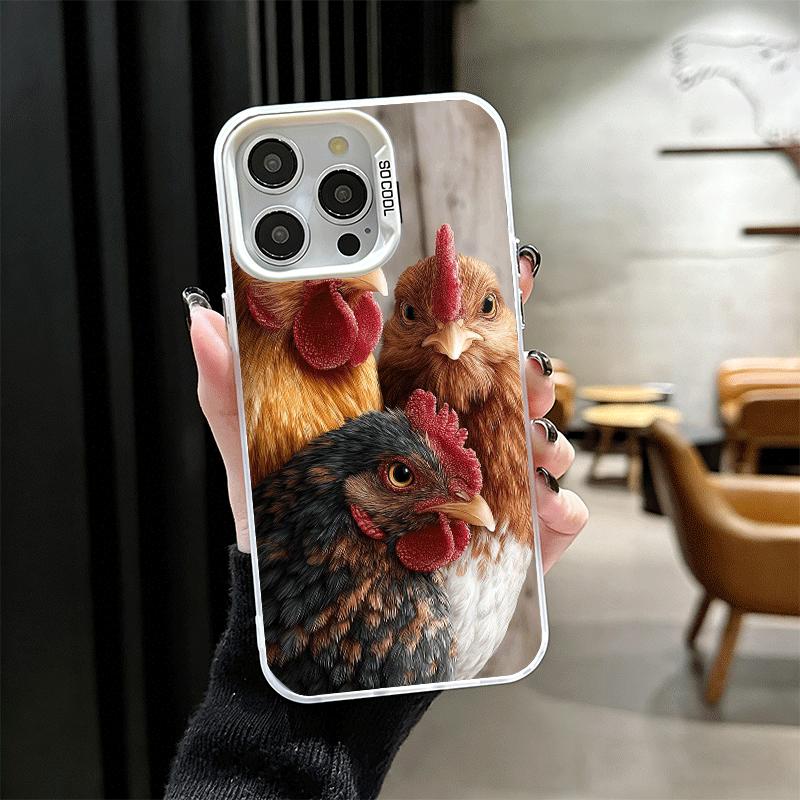 Chicken Hen Rooster Soft Phone Case for iPhone 15 16 17 Pro Max 17Air 16E 14 Plus 13 12 Mini Shockproof Cover Back Shell