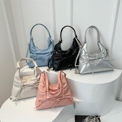 Korean Style Fashionable Simple Large Capacity Bag for Women Spring and Summer New Bow Underarm Bag Fashionable Backpack for Women