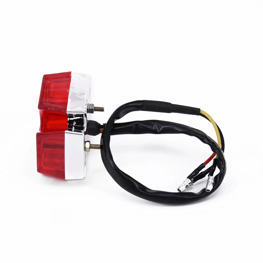 Brake Motorcycle Tail Light Running Maltese Cross Rear License Universal Quads Choppers DC 12V Dirt Bike Plate