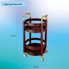Erlbely Round Walnut Wood Commercial Serving Cart CN Plug (adapter Included)