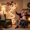 Rentier-Themenlichter Weihnachts-Zauberpfad Wandleuchte, Zug Baum Stern LED Kaskadierende Feiertagsdekoration Weihnachtsmann-Dekorationen mit Warmweißem Leuchten,