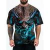 Summer Round Neck 3D Animal Patterns Print Top Fashionable Casual Short Sleeved Men's T-shirts