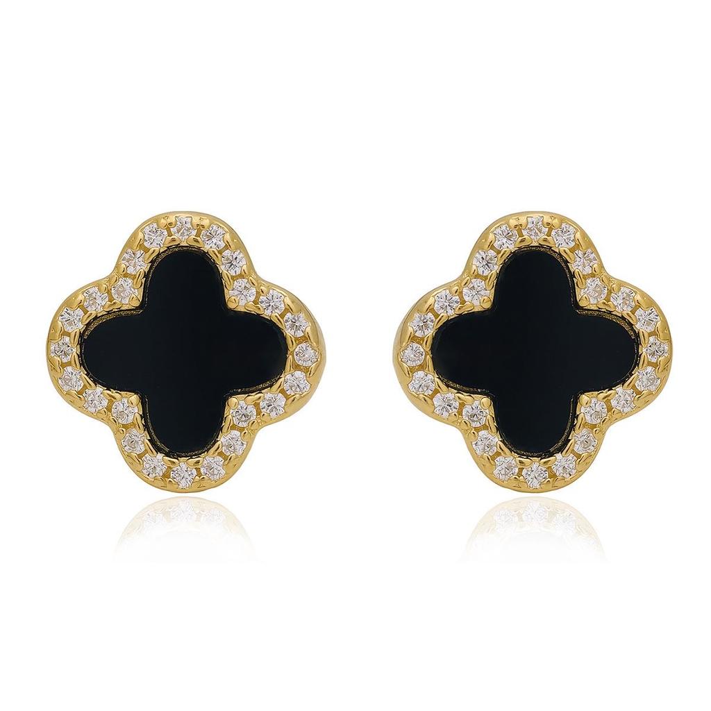 S925 Sterling Silver Four-Leaf Clover Stud Earrings: Luxurious, Versatile Design for Women
