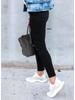 High Waist Slim Fit Black Women's Elastic Jeans