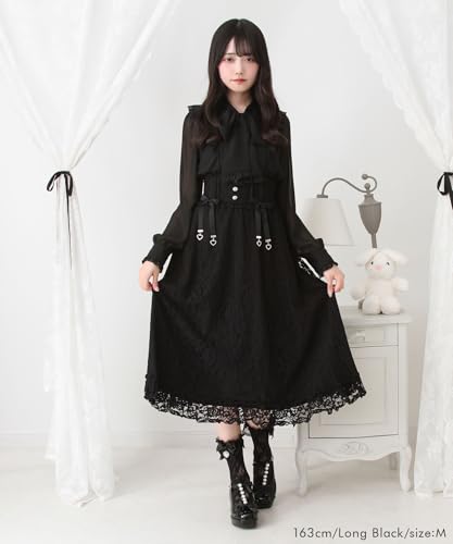 Choose your favorite lace frill ribbon skirt, long, lavender gray, size 3L, mass-produced, landmine style, sickly cute, Yumetenbo