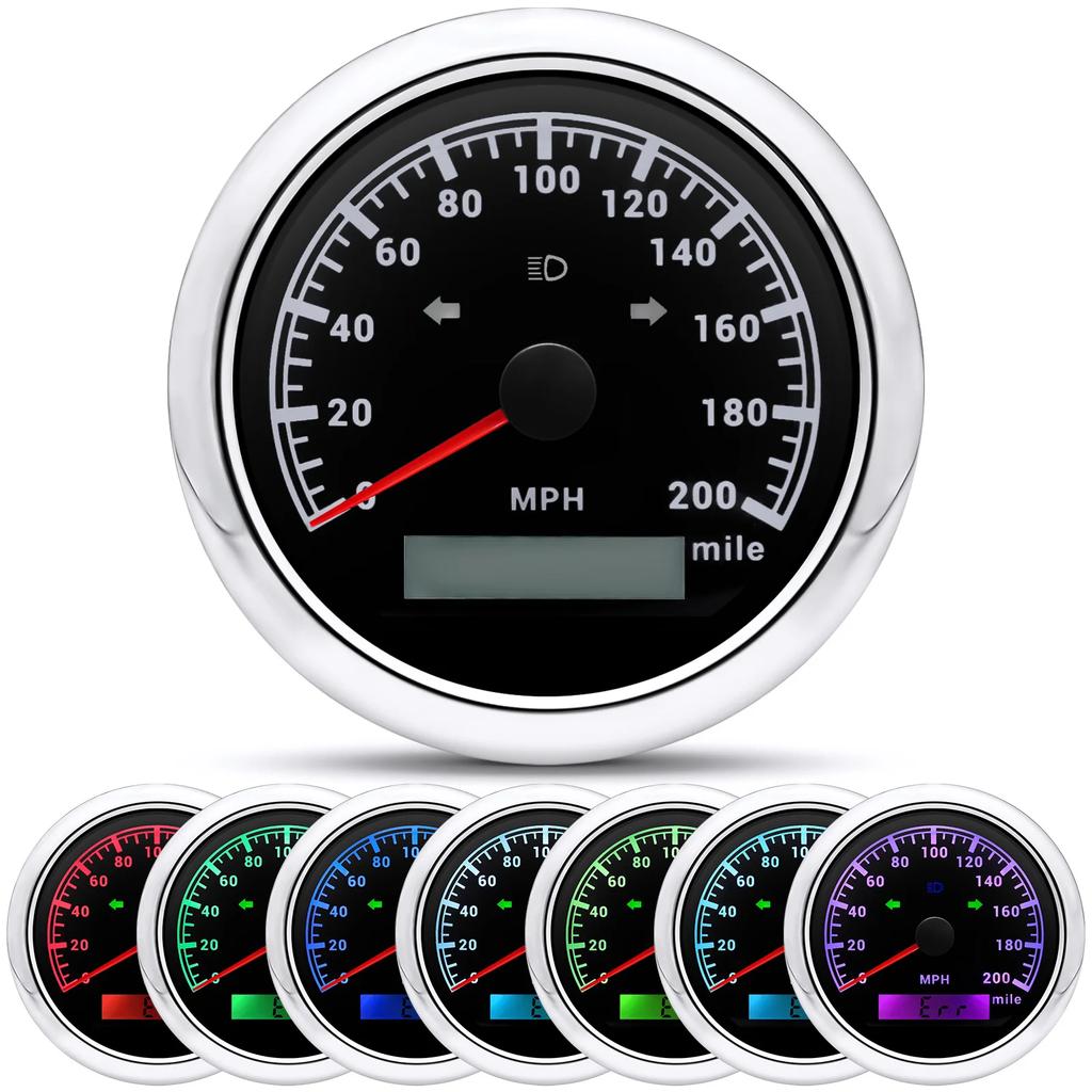 85mm GPS Speedometer Waterproof Anti-fogging LCD Display Speed Gauge Less Power Consumption Longer Life Car Boat Speedometer