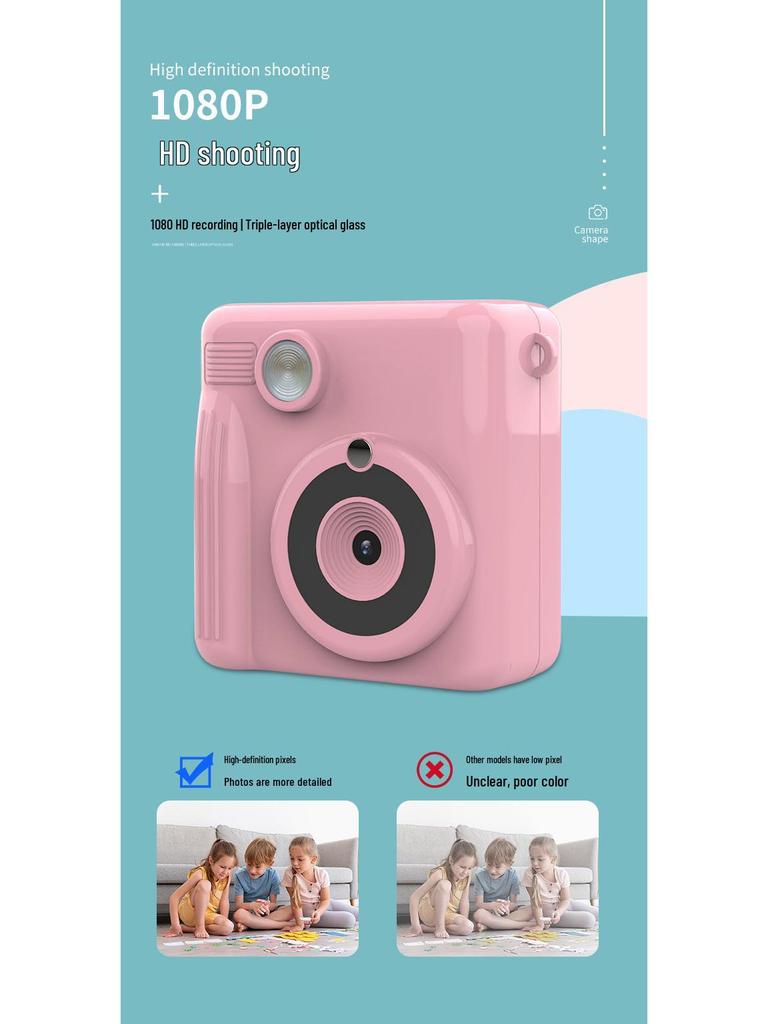 Dual Lens Kids' Instant Camera - Handheld SLR Toy for Outdoor Photography