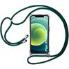 Protective Case - iPhone 12 - Flexible - Reinforced Corner - Adjustable Shoulder Strap - Night Green