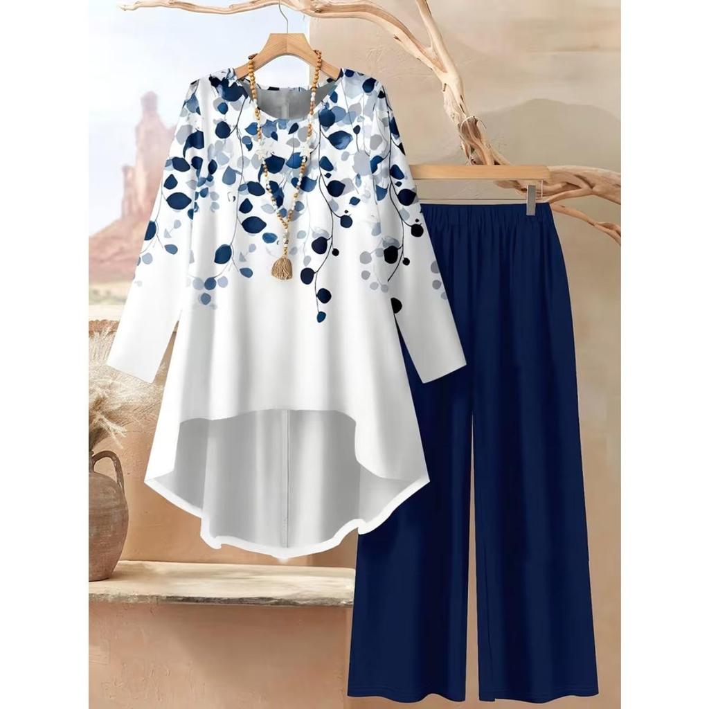 Ladies', Fashionable, Elegant, Printed Set, Polka Dot, Loose, Casual Set