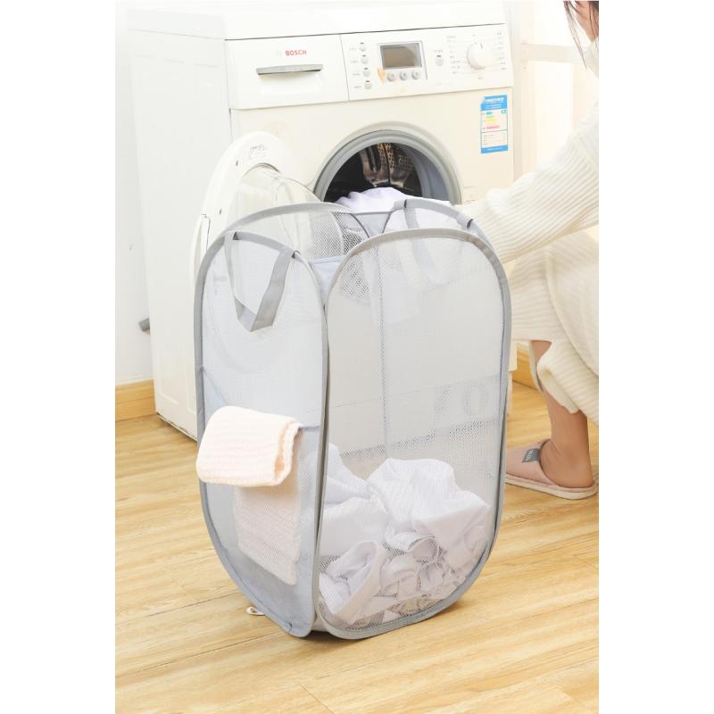 Laundry Basket Folding Dirty Clothes Hamper Clothing Baby Toy Large Capacity Storage Basket Nylon Mesh Washing Clothing Organize