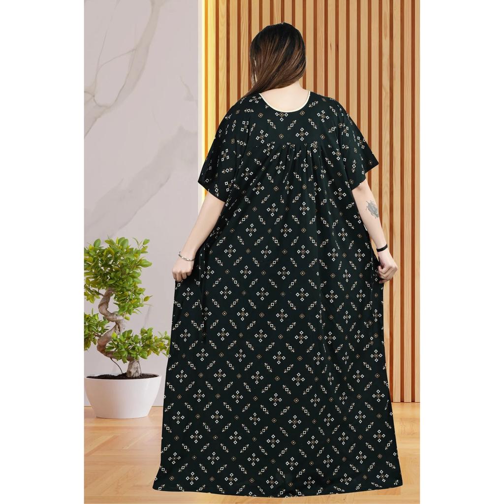 Cotton Nighty Women Plus Size Indian Printed Sleepwear Night Maxi Gown Dress