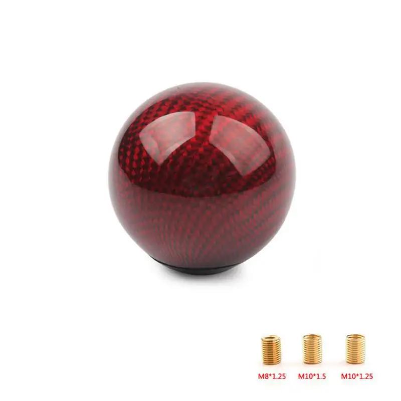 JDM Style Universal Oval/Sphere Carbon Fiber Manual Gear Shift Knob With 3 Adapter for Most Car Decorations Classic