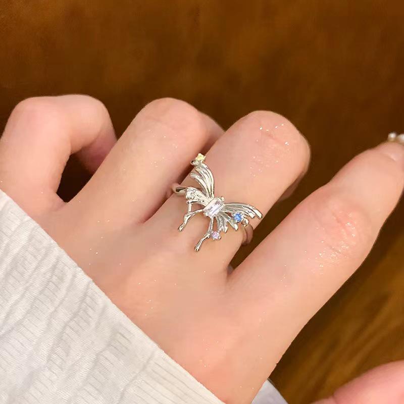 2024 Hot-Selling Adjustable Irregular Butterfly Ring for Women - Niche, Cold Style Index Finger Design