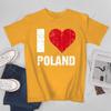 Unisex Unisex Ich liebe Polen Polska Ich liebe Polen Polnisches T-Shirt T-Shirts WoUnisex Jungen 100% Baumwolle T-Shirt