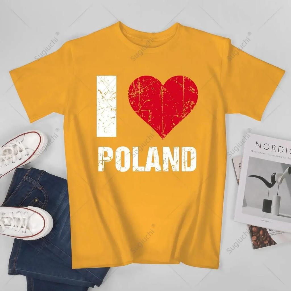 Unisex Unisex Ich liebe Polen Polska Ich liebe Polen Polnisches T-Shirt T-Shirts WoUnisex Jungen 100% Baumwolle T-Shirt