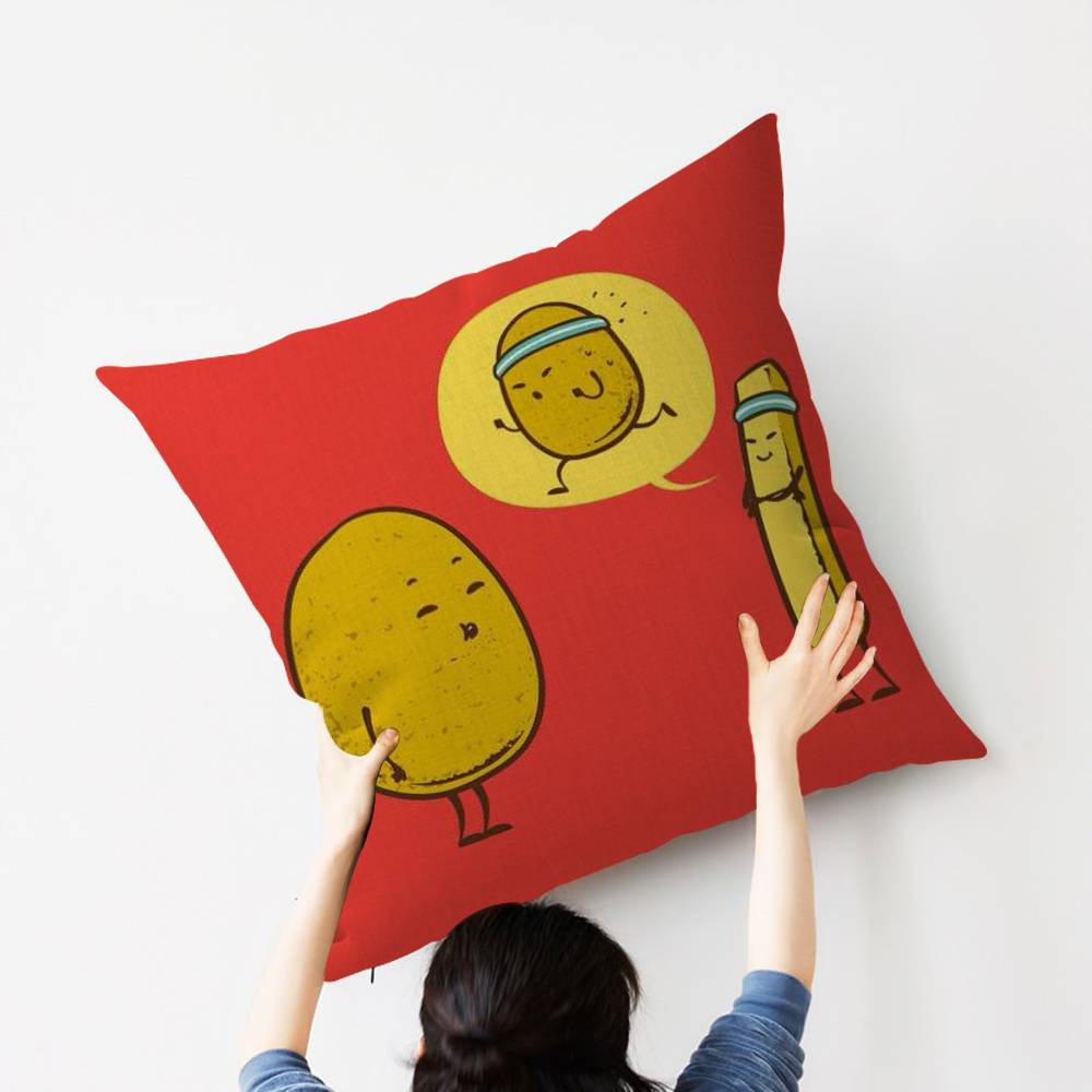 Funny Food Fancy Cushion Cover Car Throw Pillow Case For Sofa Car Christmas Gift 40x40cm 45x45cm
