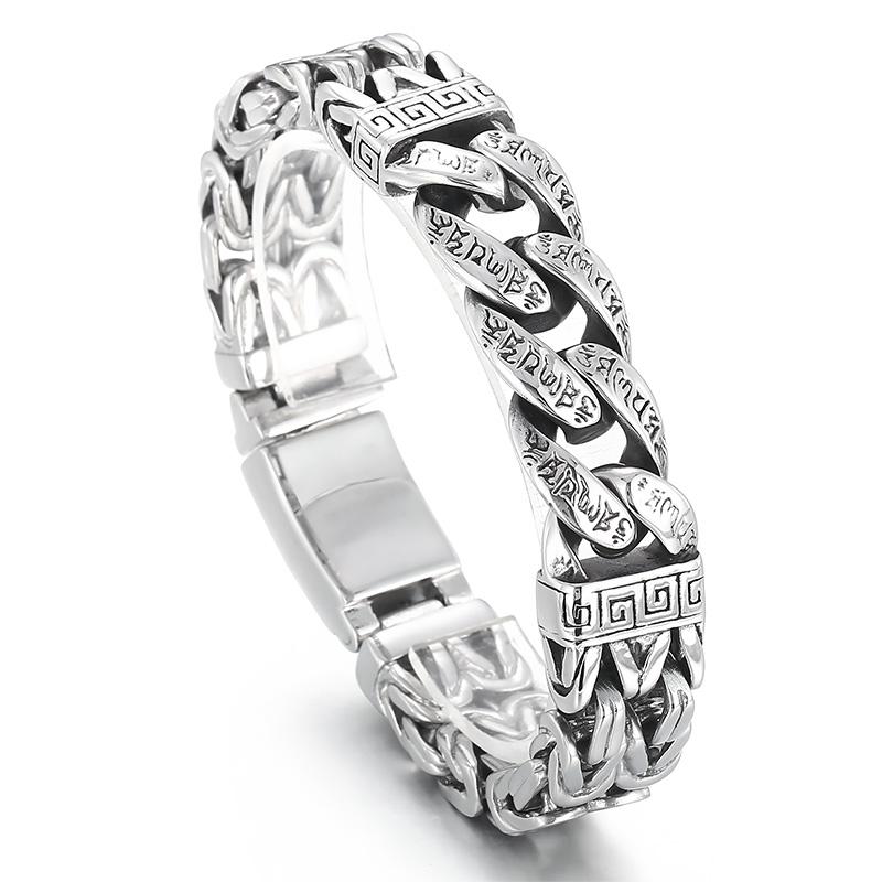 16MM Vantage Stainless Steel Heavy Men's Bracelet Punk Cast Double Row Chain Bracelet Male Hand Jewelry Armband Boyfriend Gift