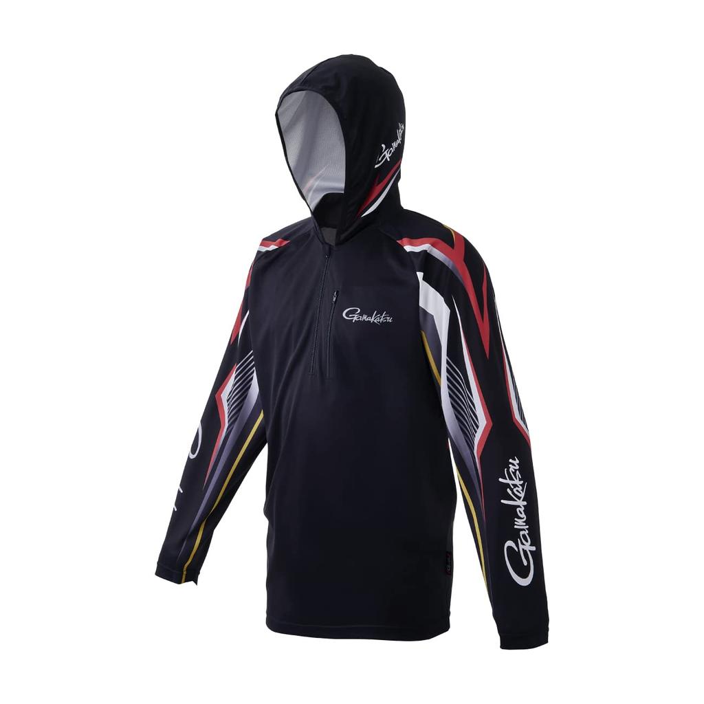 Gamakatsu 2WAY Print Zip Shirt Hoodie GM3700 Black M