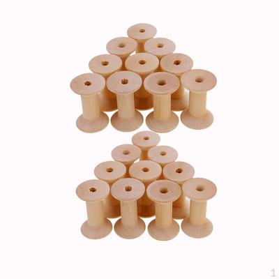 20 ks Dřevěné cívky s prázdnou nití Cívky Cívka pro šicí stuhy 47 mm x 31 mm
