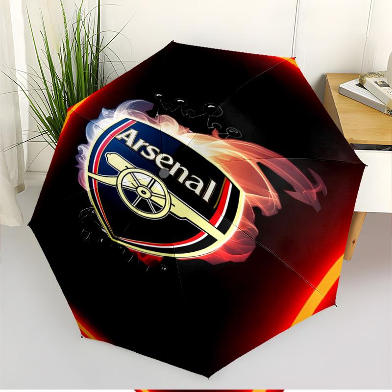 Arsenal F.C Print Automatic Open Close Umbrella, Portable Foldable Umbrella, for Outdoor Commute Camping Trip, Ideal Birthday Gift
