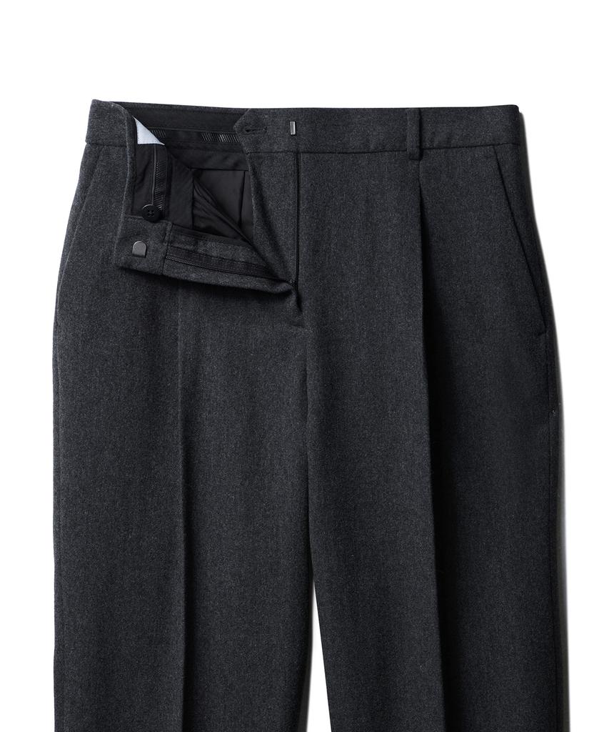 MUSINSA STANDARD WOMAN Women'S Wool Flannel Loose Tapered Slacks [Medium Gray]