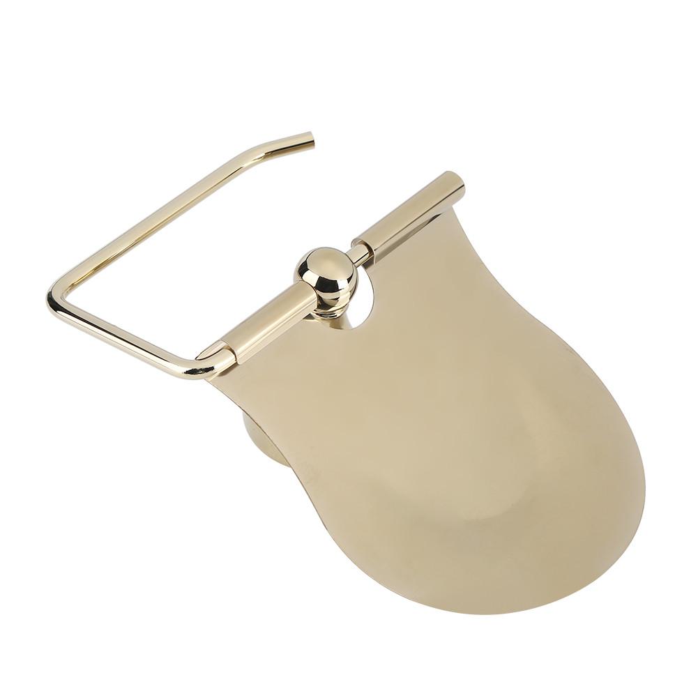 1PC Polished Bathroom Toilet Roll Paper Holder Rack Wall Mounted Tissue Cover Gold