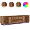TV Stand with LED Lights Reclaimed Wood Look 193.5x41x50 cm