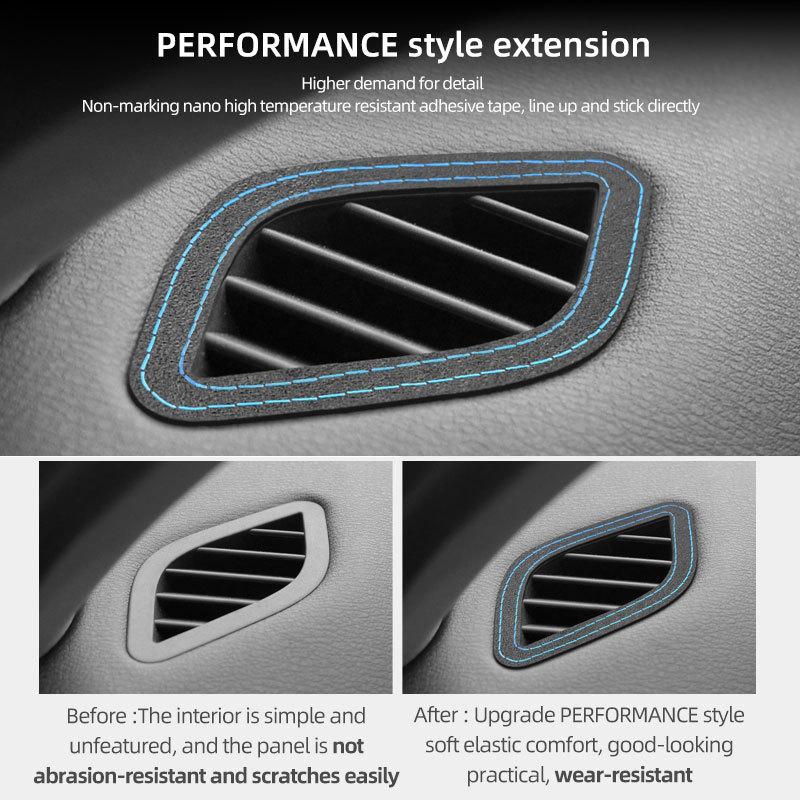 Für BMW X1 E84 2010-2014 Hergestellt aus Alcantara Auto Innenraum Armaturenbrett Seitenlüftungsauslass Zierrahmen Aufkleber Tuning Zubehör