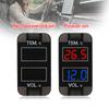 Car Thermometer Voltmeter Voltage Dual Display Gauge Temperature Meter Tester 12V/24V LED Digital Voltmeter Gauge Universal