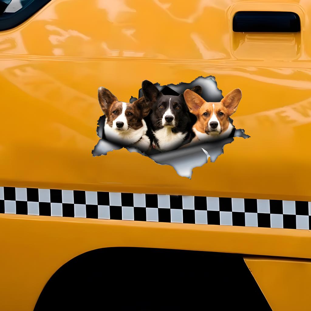 Cute Corgi Hiding In the Hole Sticker, 1pc Funny Car Decal, Suitable for Cars, Trucks, Motorcycles, Walls