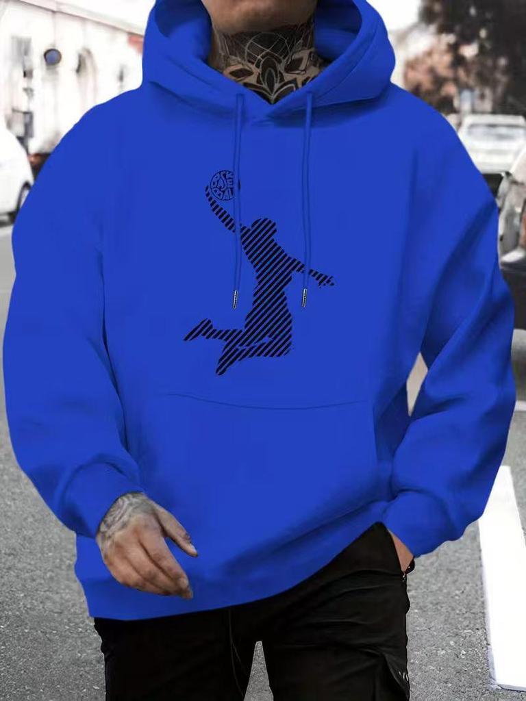 Cross-Border Men's & Women's Loose Fit Print Hoodie - European & American Style, Drop Shoulder, Spring & Autumn.