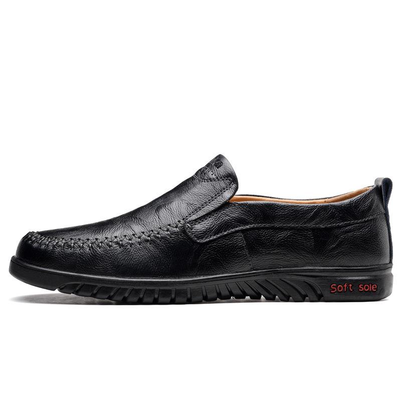 Plus Size Spring Shoes Male Genuine Leather Fashion Youth Men's Casual Leather Shoes Cowhide Men's Shoes